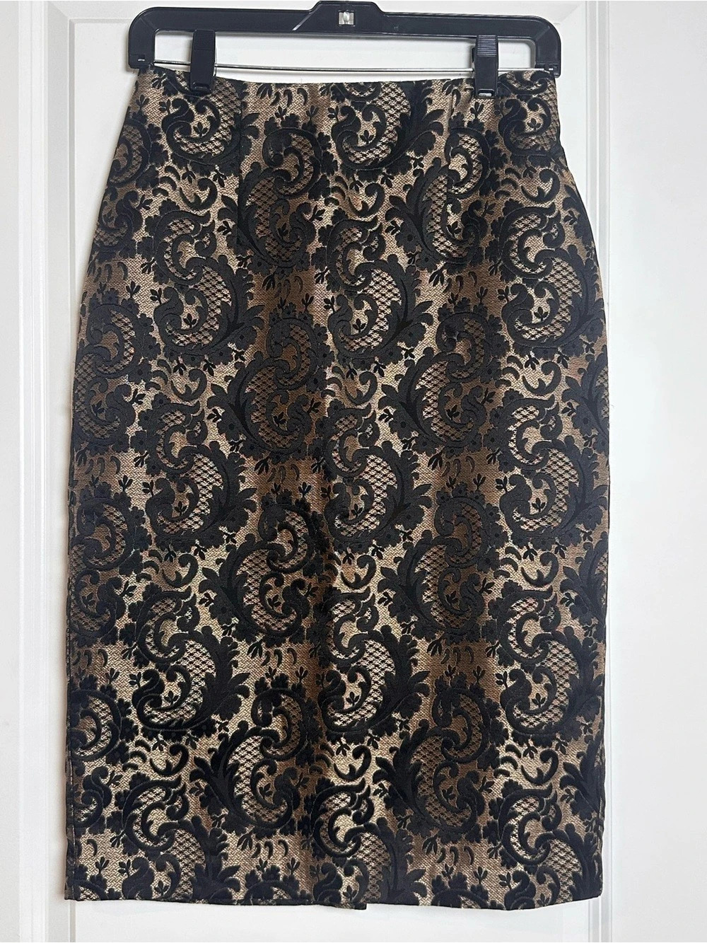 Worthington Paisley Midi Skirt in Black & Brown Size 4
